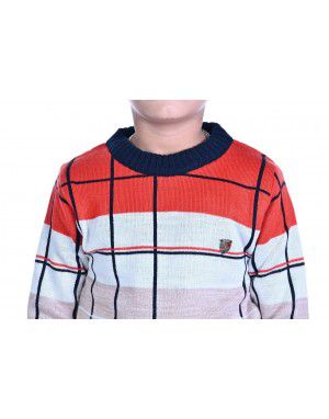 Boys Sweater red chk designer sweater